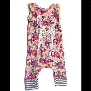 RAGS TO RACHES Trinny Monster Floral Romper 2T